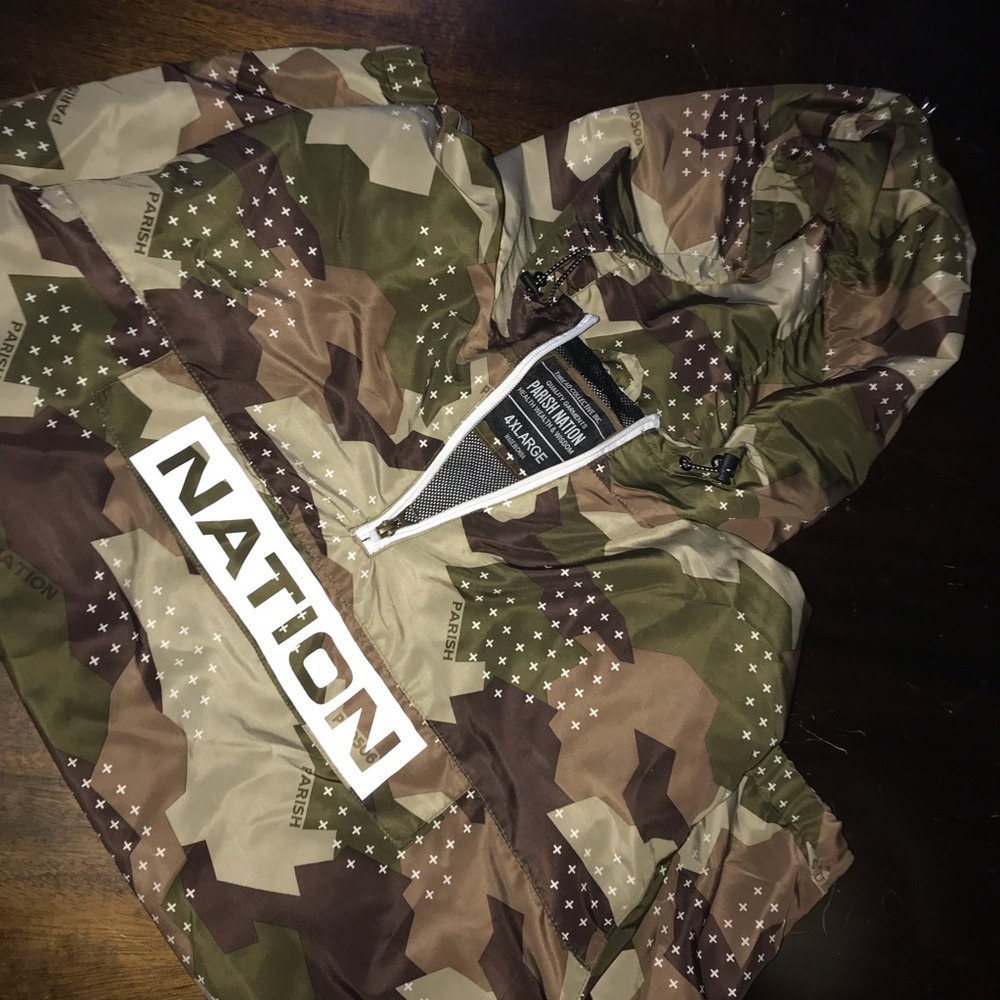 Parish Nation Camouflage Quarter Zip Windbreaker